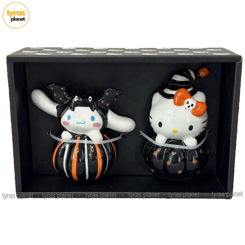 Blue Sky Sanrio Hello Kitty Cinnamoroll Halloween Dotted Pumpkin Salt Pepper Set